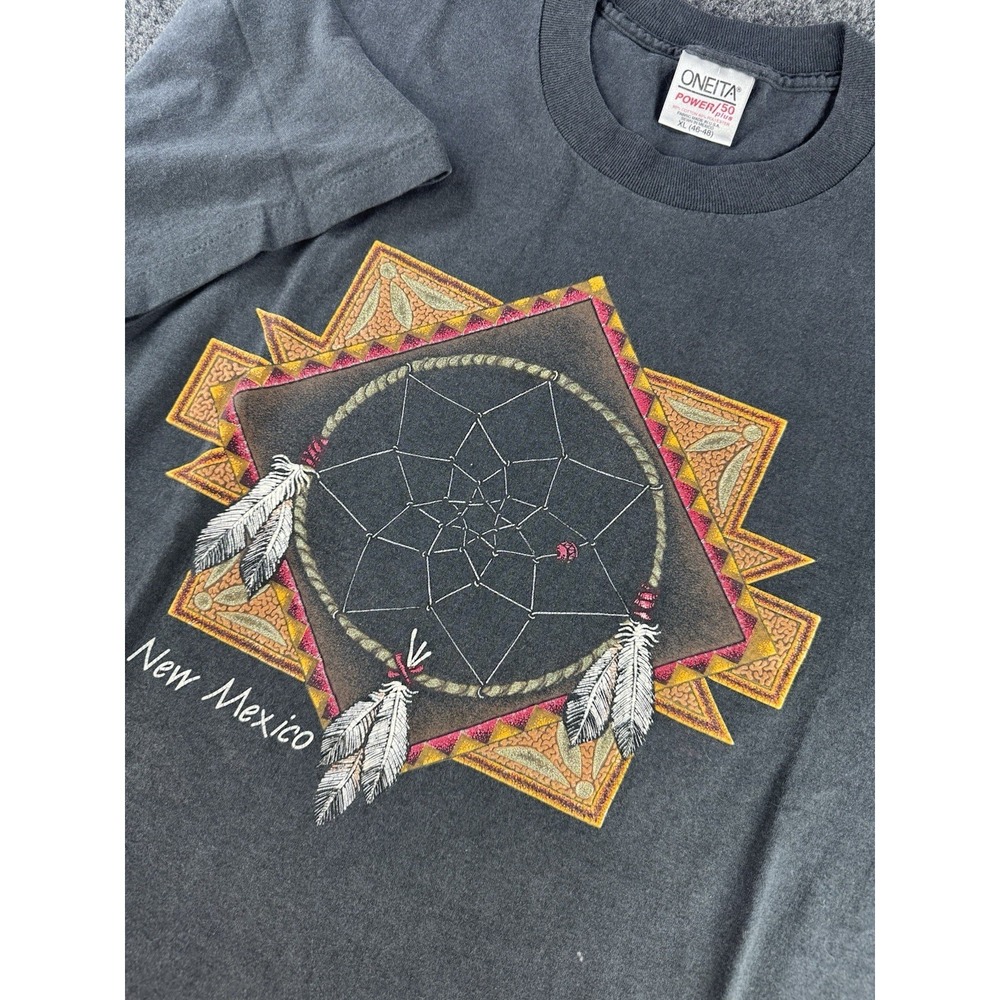 Oneita New Mexico Charcoal Dreamcatcher Graphic Tee